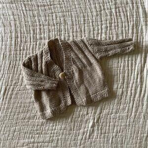 Handmade Tan Knit Baby Sweater